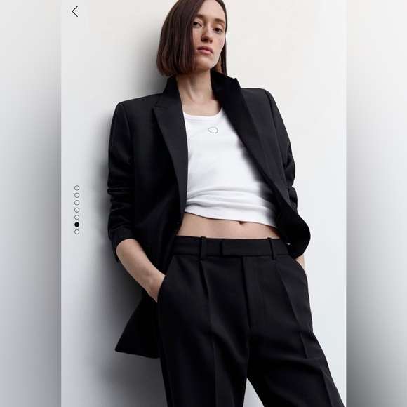 MANGO Pleat Straight Trouser. Size 14. Black. - Picture 2 of 10